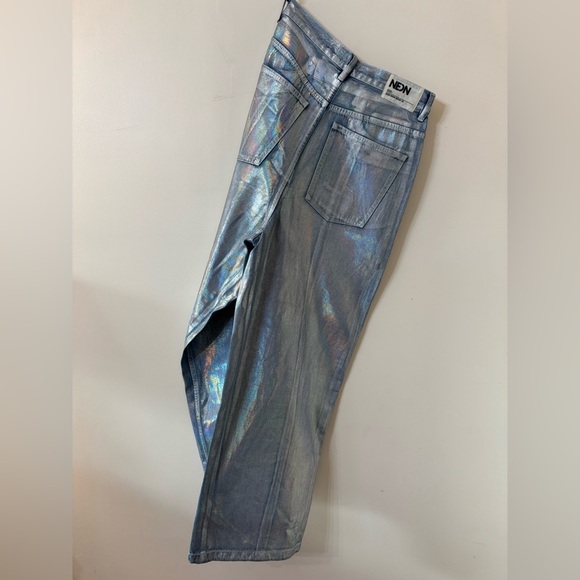 NEON denim LEROI coated wide leg jeans - size 28 - Picture 4 of 7